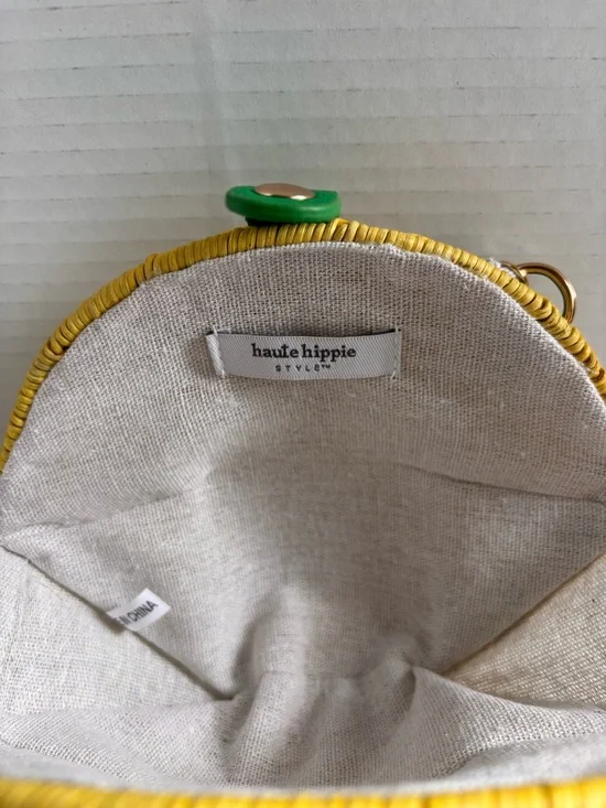 NWT Haute Hippie Style Lemon Fruit Wicker Crossbody Bag Purse - Picture 7 of 8